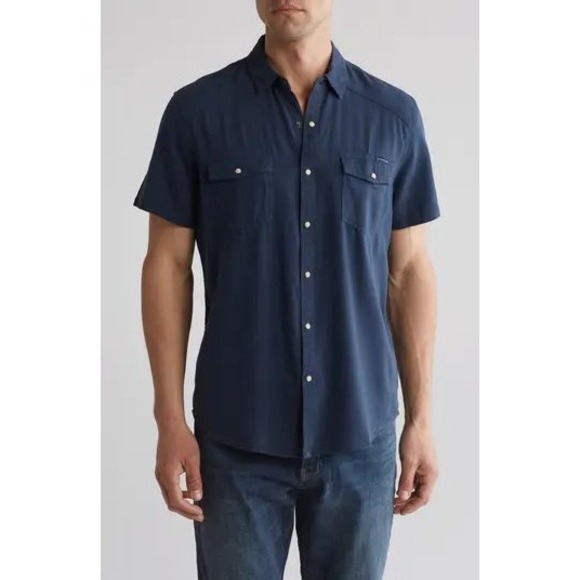 Lucky Brand Other - Lucky Brand Western Short Sleeve Shirt in Navy, Men's Size Small, NWT